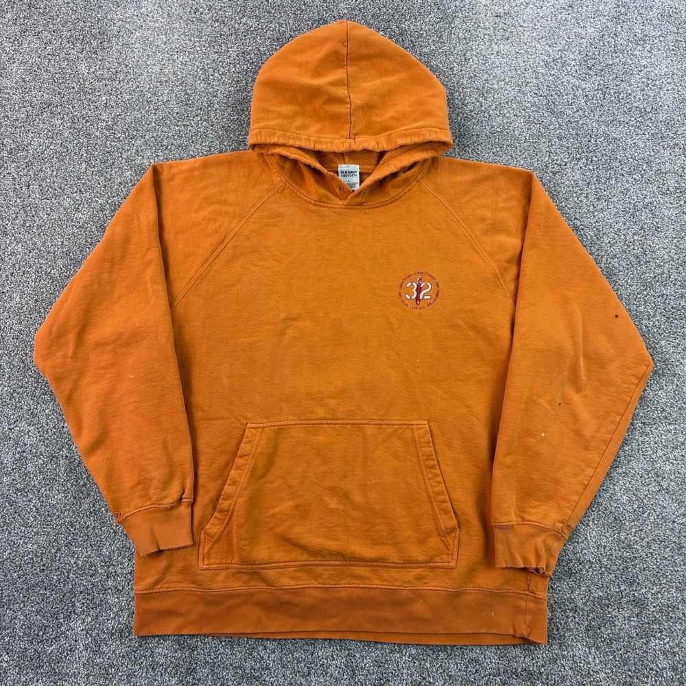 Vintage Y2K Old Navy Surf Hoodie Mens Large Orange Surf Competition Sweatshirt